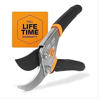 Fiskars Bypass Pruning Shears, 5/8" Cut Capacity Gardening Scissors, Self-Cleaning Sap Groove Prevents Sticking, Non-Slip Grip for Cutting...