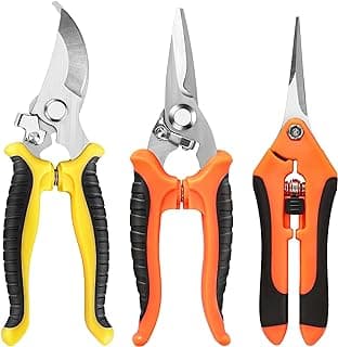 EWPJDK 3 Pack Garden Pruning Shears, Stainless Steel Shears, Gardening Shears, Scissors, Garden Clippers, Pruning Snips, Pruning Shears for...