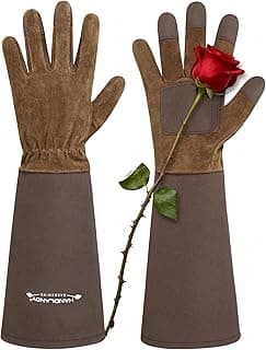 GIAMZONP Long Gardening Gloves for Women Men - Leather Rose Pruning Gloves Thorn Proof